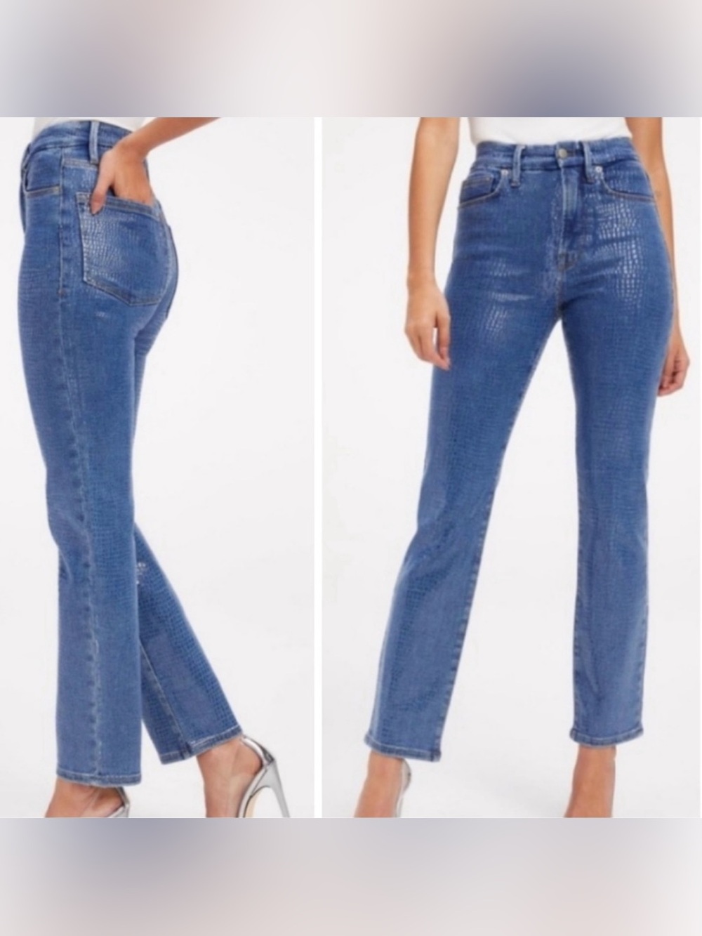 Good American Snake Indigo Classic Slim Jeans - Size 0/25 - High Rise